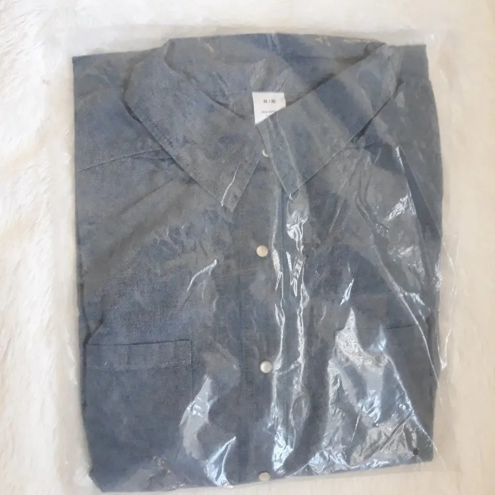 Womens Chambray Chic Top Denim Blue (Size Medium) ~ NEW!!! - Picture 2 of 4